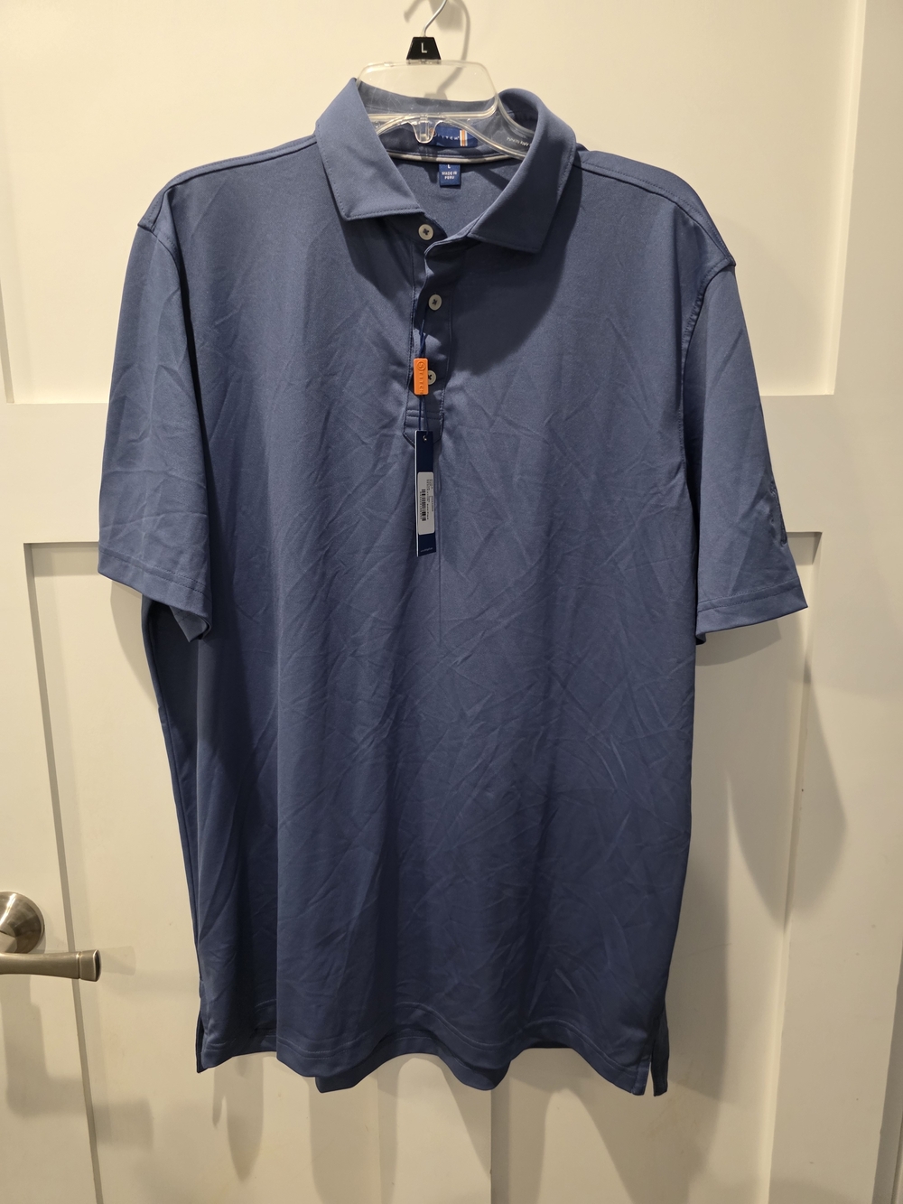 New Stitch Solid Pique Golf Polo Men’s Large Oslo Blue